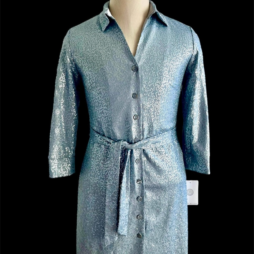 Doncaster Silver Sequined dress size 8.  New with Tags